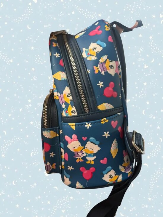 Loungefly Disney Parks Donald and Daisy Duck Ice Cream Date Mini Backpack NWOT main image 5